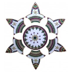  Acrylic Rangoli- White Kalash